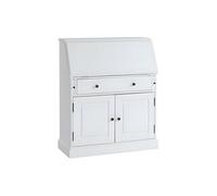 Secrétaire en pin et MDF - Coloris : Blanc - CLEORE