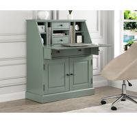 Secrétaire en pin et MDF - Coloris : Vert amande - CLEORE
