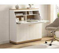 Secrétaire - MDF - Coloris : Blanc et naturel - DUTASI