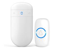 SECRUI Sonnette Sans Fil Exterieur Etanche, 1 Récepteur + 1 Émetteur,Blanc | Doorbell Avec 58 Mélodies Carillon, 120dB 5 Niveaux Volume, LED, 300m Longue Portée Sonette Pour Maison,Appartement