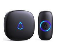 SECRUI Sonnette sans Fil Exterieur Etanche, Doorbell avec 1 Récepteur + 1 Émetteur À Pile, 58 Mélodies Carillon, 5 Niveaux Volume 120 DB, LED, 300m Longue Portée Sonette pour Maison,Appartement, Noir