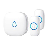 SECRUI Sonnette sans Fil Exterieur Etanche, Doorbell avec 1 Récepteur + 2 Émetteur À Pile, 58 Mélodies Carillon, 5 Niveaux Volume 120 DB, LED, 300m Longue Portée Sonette pour Maison,Appartement