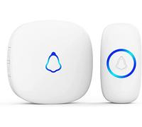 SECRUI Sonnette Sans Fil Exterieur Etanche, Doorbell Avec 1 Récepteurs + 1 Émetteur À Pile, 58 Mélodies Carillon, 5 Niveaux Volume 120 dB, LED, 300m Longue Portée Sonette Pour Maison,Appartement,Blanc