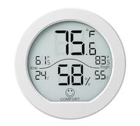 SECRUI Thermomètre Hygromètre Intérieur Digital, Capteur de Mesure de Température-humidité avec LCD, idéal pour Maison, Chambre Bebe, Salon, Cave, Cuisine, Appartement, Bureau (blanc/1-pièce)