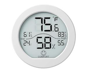 SECRUI Thermomètre Hygromètre Intérieur Digital, Capteur de Mesure de Température-humidité avec LCD, idéal pour Maison, Chambre Bebe, Salon, Cave, Cuisine, Appartement, Bureau (blanc/1-pièce)