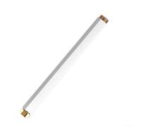 Section transversale carrée pour tube de douche en acier inoxydable, 30 cm de long avec raccords d'extrémité de 25 mm pour un débit d'eau stable (or blanc)