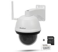 SecuFirst Caméra de surveillance extérieure WLAN,128GB Mémoire locale, PTZ Outdoor Wifi IP Camera Surveillance,1080P,AI Détecteur de mouvement,Alarme sirène,2 voies