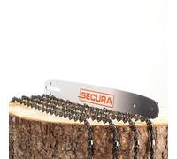 SECURA 4 Chaînes de Scie 40cm 3/8' 1,1mm 56 Maillons + Guide compatible avec Bosch, Dolmar, Makita
