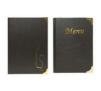 SECURIT Basic A4 Carte des Boissons, 4 Inserts Fixes (présente 8 Pages A4) & Basic A5 Protège-Menu, 4 Inserts Fixes (présente 8 Pages A5)