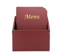 SECURIT - Box de 10 Cartes Menu A4 Gamme Basique avec Boîte | Pour Restaurants, Cafés, Bars - Capacité de 10 pages - Couleur Bordeaux