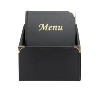 SECURIT - Box de 10 Cartes Menu Gamme Basique - Pour Restaurants, Cafés, Bars - Capacité de 10 pages - A4 - Noir