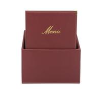 SECURIT - Box de 20 Cartes Menu A4 Gamme Classique avec Boîte | Pour Restaurants, Cafés, Bars - 1 Insert Double (4 Pages) Inclus - Couleur Bordeaux