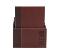 Securit Porte-menu Trendy Line – Set de 20, 1 insert fixe double face (4x A4) – Bordeaux