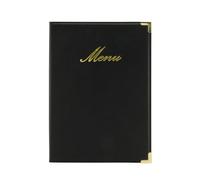 SECURIT - Carte Menu Gamme Classique - Pour Restaurants, Cafés, Bars - 1 Insert Double (4 Pages) Inclus - A5 - Noir
