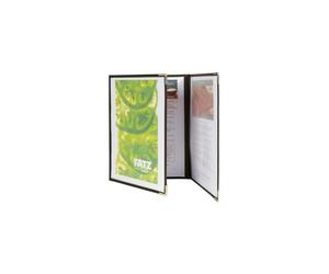 Securit Crystal Range Porte-menus Transparent A4 Bords bruns 3 plis