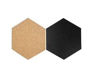 SECURIT - Ensemble 4 Tableaux Noirs - 3 Tableaux en Liège | Epingles - Dimension de Chaque Tableau 20 x 23 cm - Liège - Marqueur à Craie Liquide - Ardoises Double Face