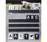 Securit Étagère à lettres en bois avec lettres et chiffres Noir 20 x 33,5 x 30 cm