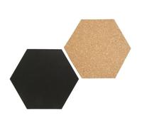 SECURIT - Ensemble 4 Tableaux Noirs + 3 Tableaux en Liège + Marqueur à Craie Liquide + Epingles - Ardoises Double Face - Dimension de Chaque Tableau 15,5 x 18 cm