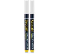 SECURIT - Feutre Craie Original - Pour Restaurants, Hôtels, Bars, Cafés - Pointe Fine - 1-2 mm - Non Toxique - Blanc (Lot de 2)