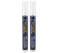 SECURIT - Feutre Craie Waterproof - Pour Restaurants, Hôtels, Bars, Cafés - Pointe Media - 2-6 mm - Non Toxique - Blanc (Lot de 2)