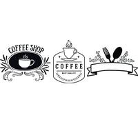 Securit Kit de pochoirs pour fenêtre Motif café
