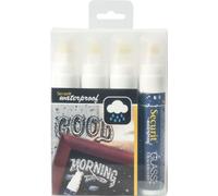 Securit Kreidemarker WATERPROOF LARGE, 4er Etui, weiá