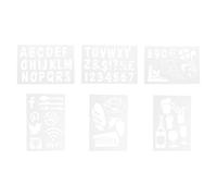 Securit Liquid Chalkmarker Pen Stencil Set for Display Signage - 6-Piece Set, Tr