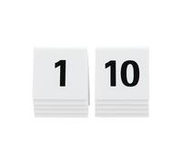 Securit Numéros de table Lot de 10 1-10 empilables acrylique blanc 5,2×5,2×4,5 cm