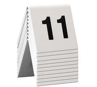 Securit Lot de 10 numéros de table en plastique blanc style tente pour bars, restaurants, cafés ou réceptions de mariage - Lot de 11-20 4 x 4 x 5 cm