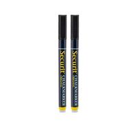Securit Lot de 2 marqueurs à craie liquide Noir Pointe fine