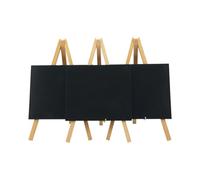 Securit Lot de 3 ardoises porte-menu avec chevalets et marqueur Bois laqué Naturel/Noir