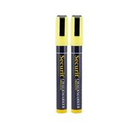 Securit Pochette de 2 marqueurs à craie liquide pointe biseautée largeur du trait 2 mm - 6 mm Jaune