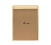SECURIT - Porte-Menu à Pince A4 Signature | A4 - Pour Restaurant, Bar, Café - Bande Magnétique - Cadre en Bois - 320×230mm - Brun Clair