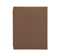 SECURIT - Porte-Menu A4 Signature | A4 - Pour Restaurant, Bar, Café - Double Insert 4 Pages incl. - Similicuir - 315×250mm - Brun Clair