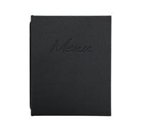 SECURIT - Porte-Menu A5 Signature | A5 - Pour Restaurant, Bar, Café - Double Insert 4 Pages incl. - Similicuir - 225×180mm - Noir