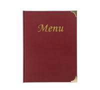 SECURIT - Porte-Menu Basic Line - 4 Inserts Fixes Double Face = 8 Pages A4 - Pour Café, Bar, Restaurant - PVC - Coloris Rouge Bordeaux