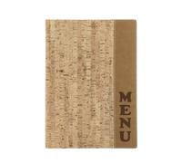 Securit Porte-menu Design Line A4 – 1 insert double-face (4 pages) – Similicuir PU Liège