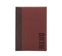 SECURIT - Porte-Menu Trendy Line - 1 Insert Fixe Double Face = 4 Pages A4 - Possibilité d'Ajouter des Inserts - Pour Café, Bar, Restaurant - Similicuir PU - Coloris Bordeaux