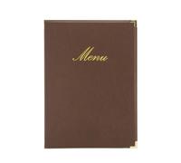 Securit Protège-menu Simili cuir de la Gamme Classique A4, 1 Double Insert Inclus (présente 4 Pages A4)