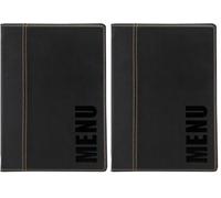 SECURIT Protège-Menu Tendance A5 Noir. (Lot de 2)