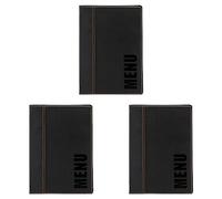SECURIT Protège-Menu Tendance A5 Noir. (Lot de 3)
