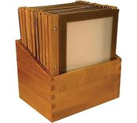 Pochettes de menu Securit avec boîte en bois marron A4 (20 pièces)