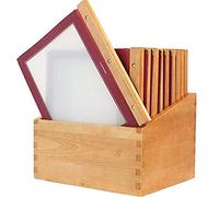 Securit Protège-menus A4 de la Gamme Wood (x20) Plus Box, 2 Inserts Inclus avec Chaque Menu (présente 4 Pages A4)