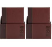 SECURIT Protège-menus Simili Cuir de la Gamme Tendance - A4 (x20) Plus Box, 1 Double Insert Inclus avec Chaque Menu (présente 4 Pages A4) (Lot de 2)
