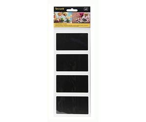 Securit rectangle Tableau noir Stickers, 8.5 x 5 cm, Lot de 8, Noir (Cs-rect-8)