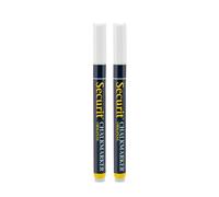 SECURIT - Set de 2 Feutres Craie Original - Pour Restaurants, Hôtels, Bars, Cafés - Pointe Fine - 1-2 mm - Non Toxique - Blanc