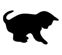 Securit Silhouette Cat Wall Chalk Board - Black
