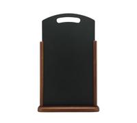 Tableau noir de table extra-large en bois avec poignée de sécurité et finition laquée brun foncé