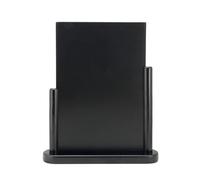 Securit Tableau de table Ardoise porte-menu double-face 21 x 30 cm Bois de hêtre laqué Noir