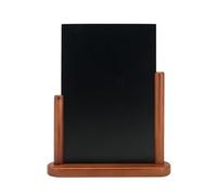 SECURIT - Tableau de Table - Ardoise Porte-Menu Double-Face - Finition Bois de Hêtre Laqué - Pour Café, Bar, Restaurant - 21 x 30 cm - Coloris Acajou
